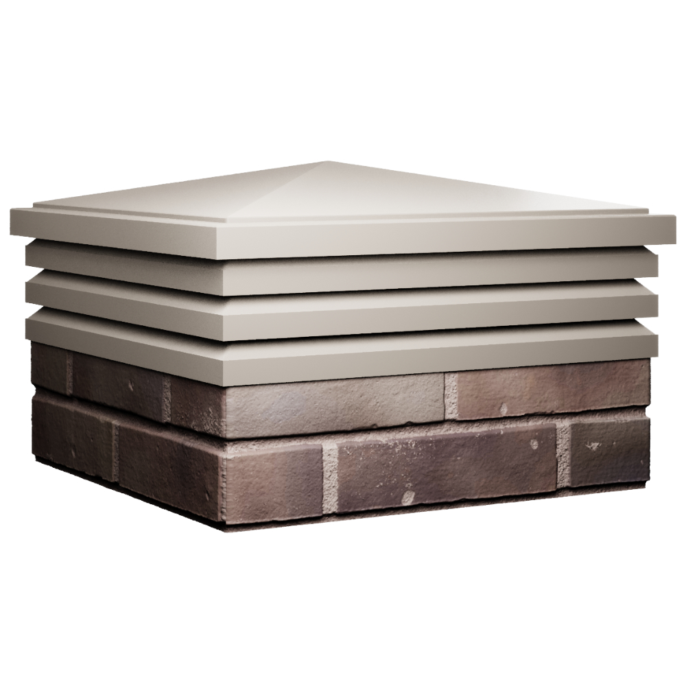 Колпак Zking Бона ХайТек Бежевый на столб 2х2 кирпича (513х513мм) в Норильске фото