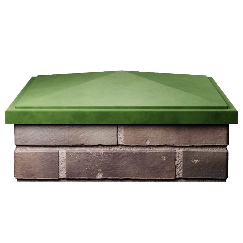 Колпак Zking БонаМоно Зеленый на столб 2х2 кирпича (515х515, 530х530мм) Норильск фото
