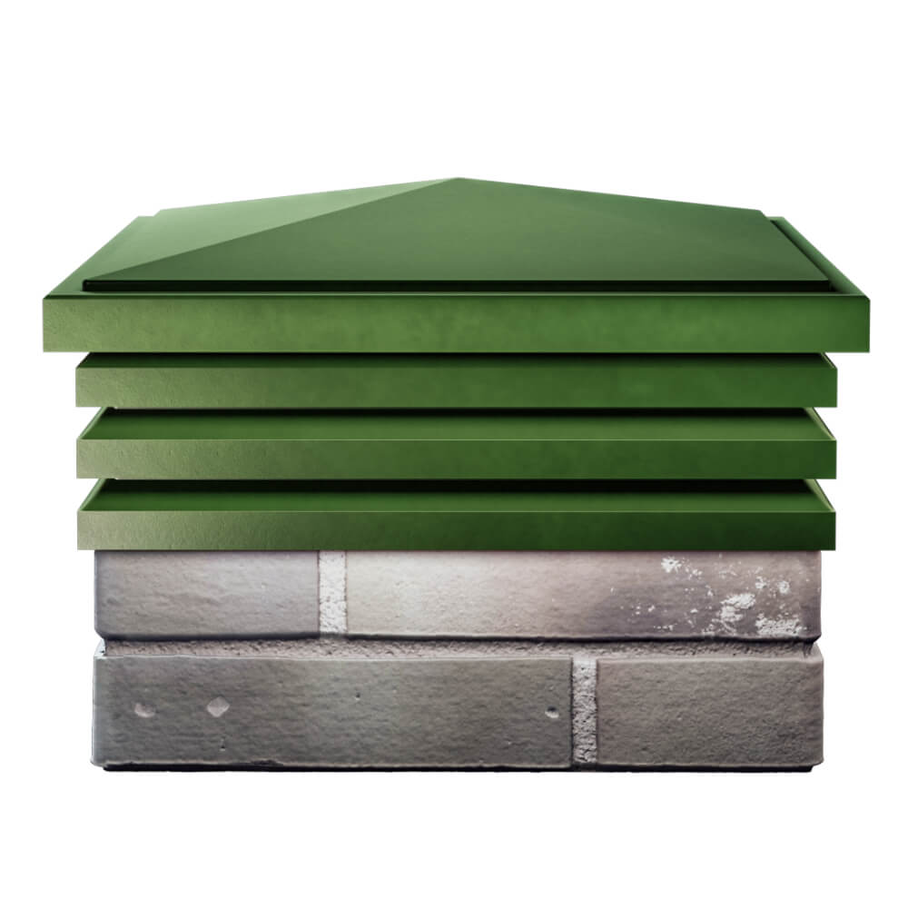 Колпак Zking Бона ХайТек Зеленый на столб 1.5х1.5 кирпича (385х385мм) Норильск фото