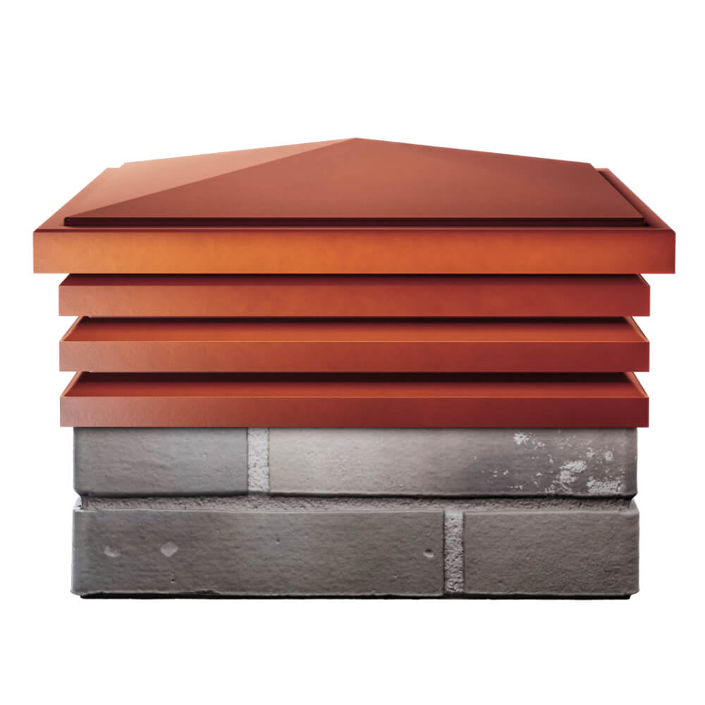 Колпак Zking Бона ХайТек Красный на столб 1.5х1.5 кирпича (385х385мм) Норильск фото