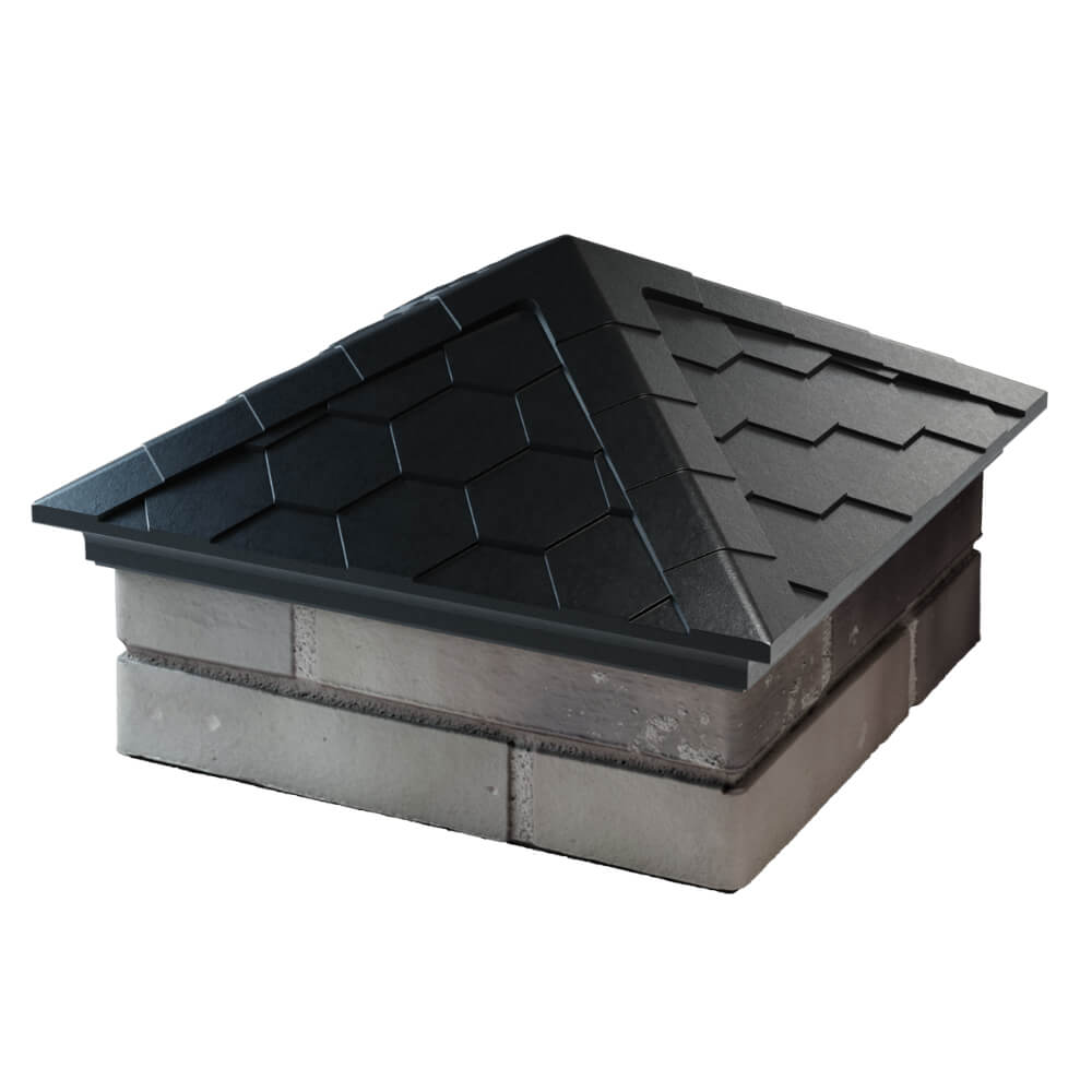 Колпак Zking Эверест Черный на столб 1.5х1.5 кирпича (390х390мм) в Норильске фото