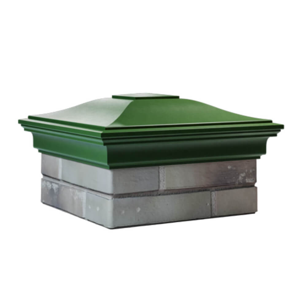 Колпак Zking Монблан Зеленый на столб 1.5х1.5 еврокирпича 0.7НФ (355х355мм) в Норильске фото