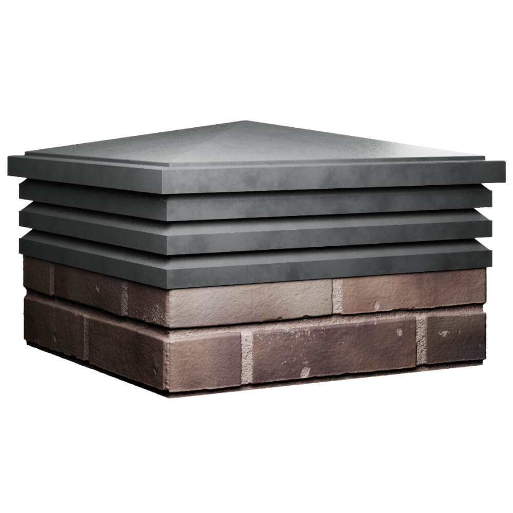 Колпак Zking Бона ХайТек Серый на столб 2х2 кирпича (513х513мм) в Норильске фото