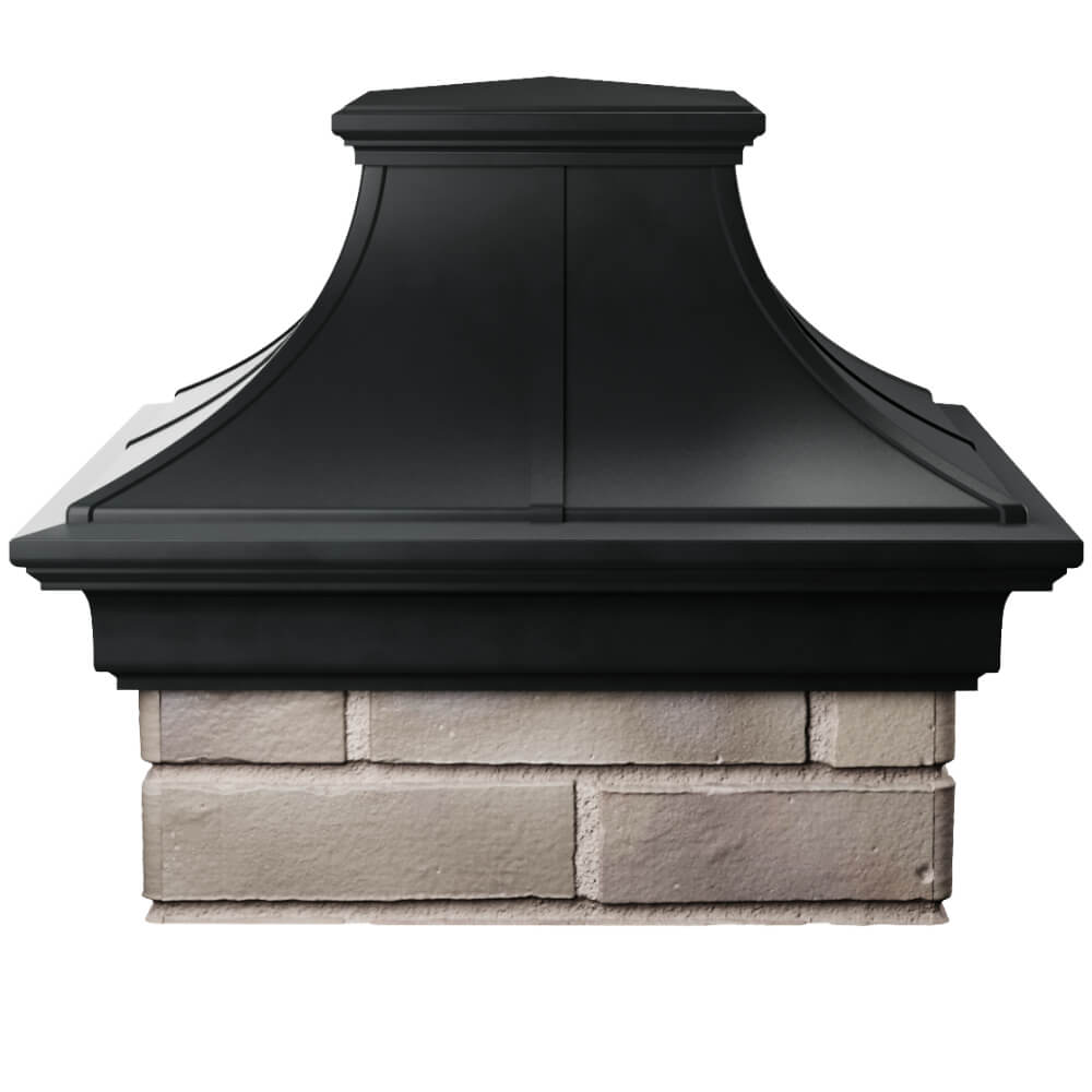 Колпак Zking Монблан Премиум Черный на столб 1.5х1.5 кирпича (385х385мм) Норильск фото