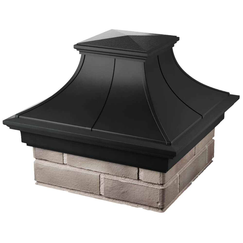 Колпак Zking Монблан Премиум Черный на столб 1.5х1.5 кирпича (385х385мм) в Норильске фото