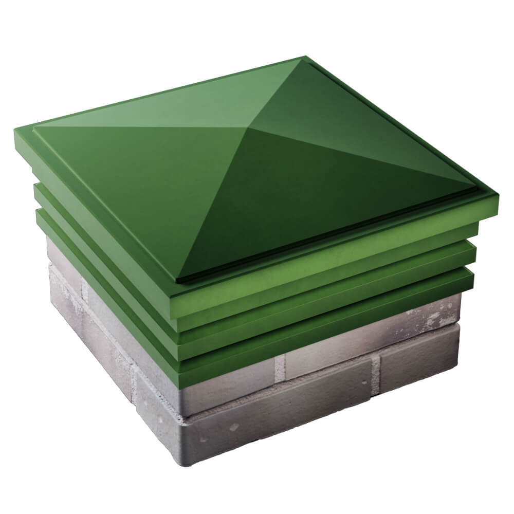 Колпак Zking Бона ХайТек Зеленый на столб 1.5х1.5 кирпича (385х385мм) в Норильске фото