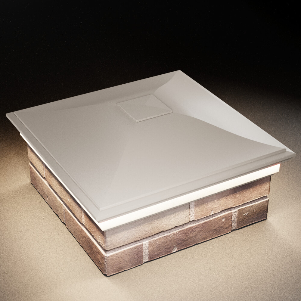 Колпак Zking Монблан Бежевый на столб 2х2 кирпича (515х515мм) c подсветкой в Норильске фото