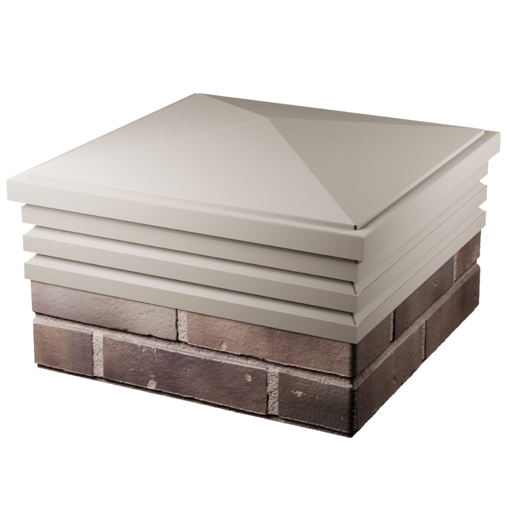 Колпак Zking Бона ХайТек Бежевый на столб 2х2 кирпича (513х513мм) в Норильске фото