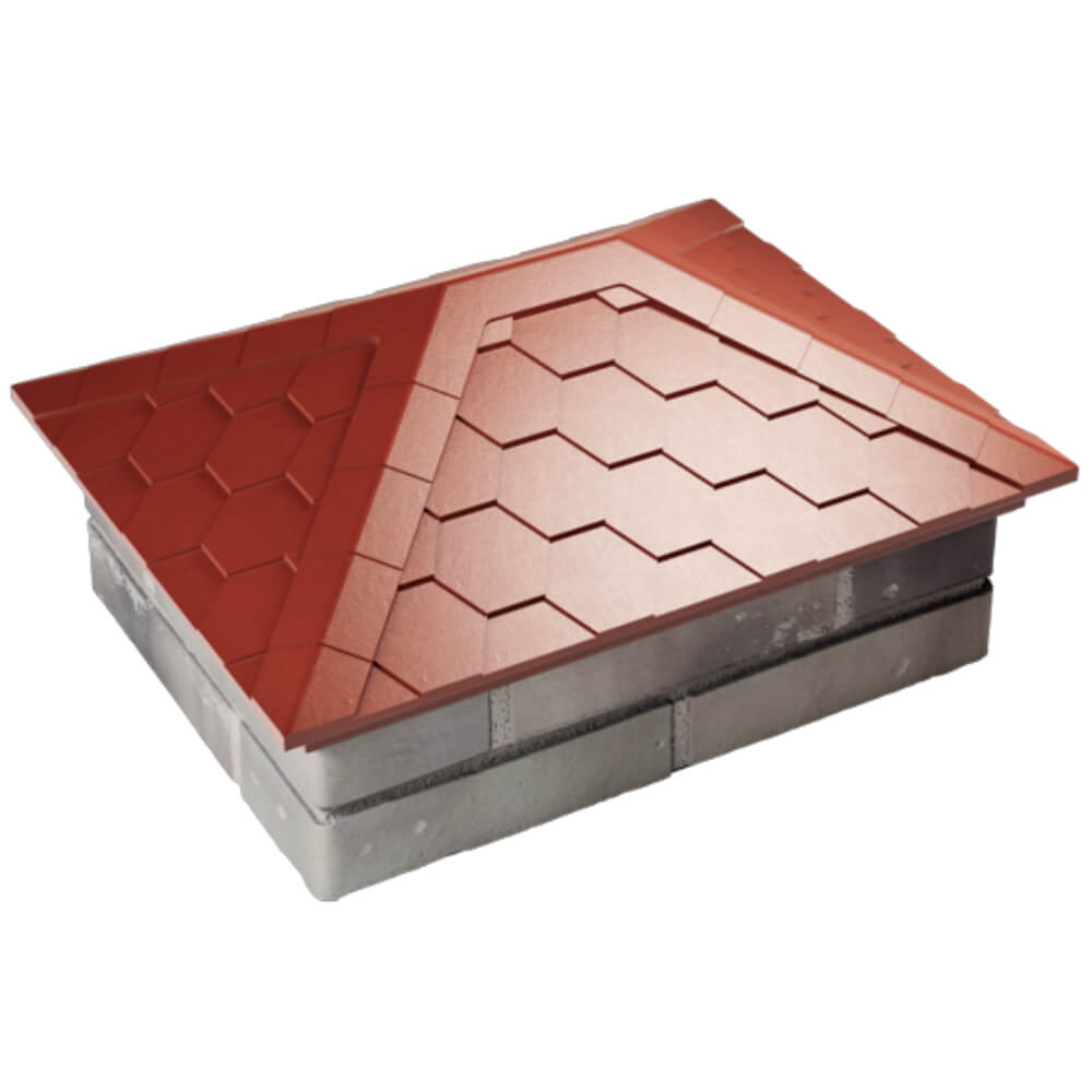 Колпак Zking Эверест Красный на столб 2х1.5 кирпича (520х390мм) Норильск фото