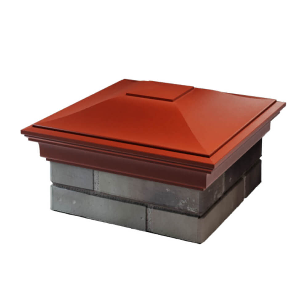 Колпак Zking Монблан Красный на столб 1.5х1.5 еврокирпича 0.7НФ (355х355мм) в Норильске фото