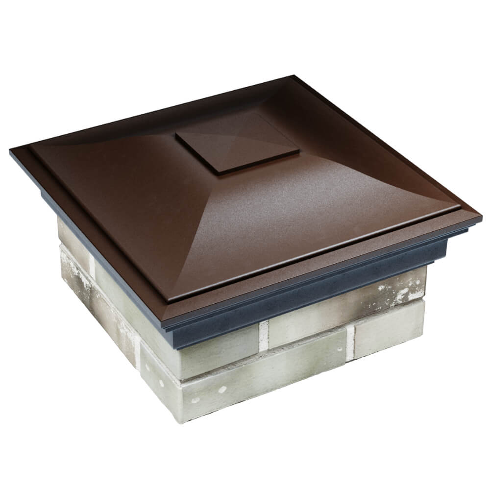 Колпак Zking Монблан Коричневый на столб 1.5х1.5 кирпича (385х385мм) в Норильске фото