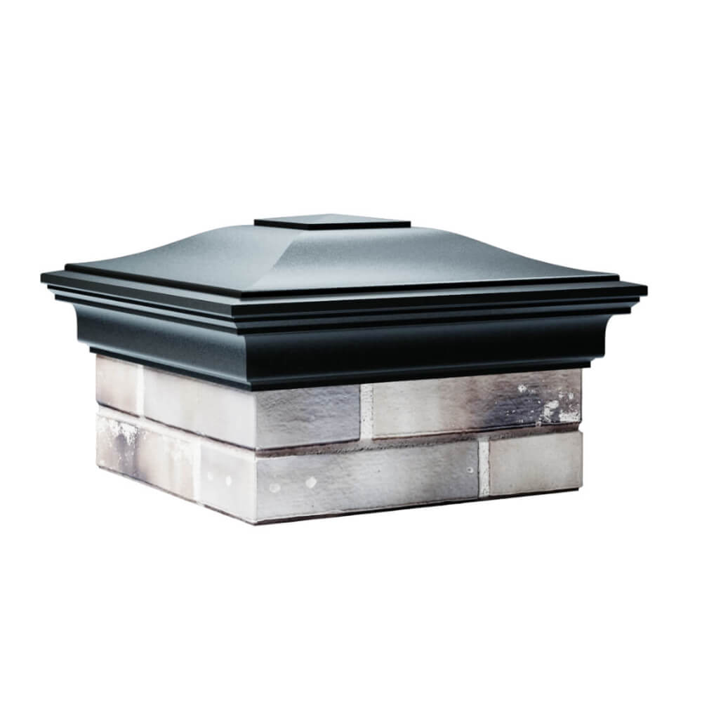 Колпак Zking Монблан Черный на столб 1.5х1.5 еврокирпича 0.7НФ (355х355мм) в Норильске фото