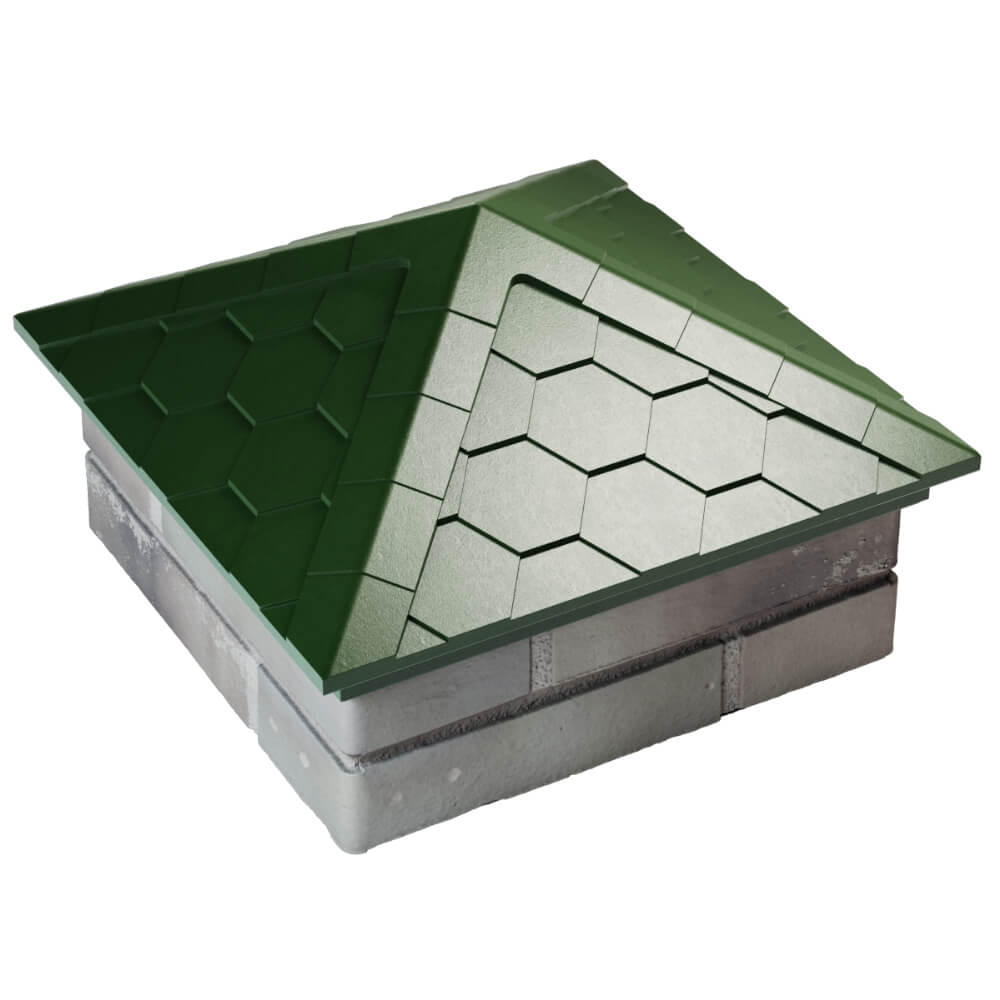 Колпак Zking Эверест Зеленый на столб 1.5х1.5 кирпича (390х390мм) в Норильске фото
