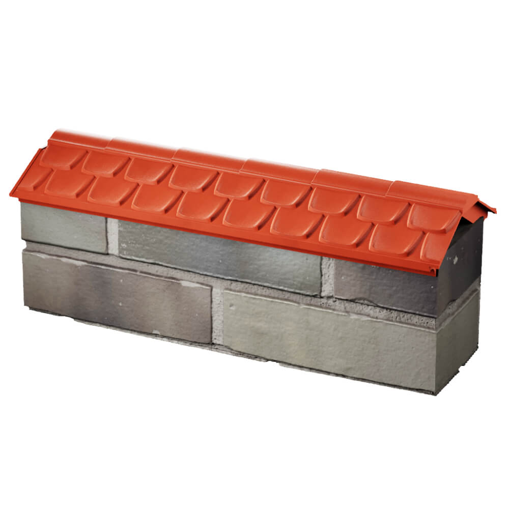 Парапет Zking Эльбрус Красный с посадкой на 0.5 кирпича (130мм) в Норильске фото