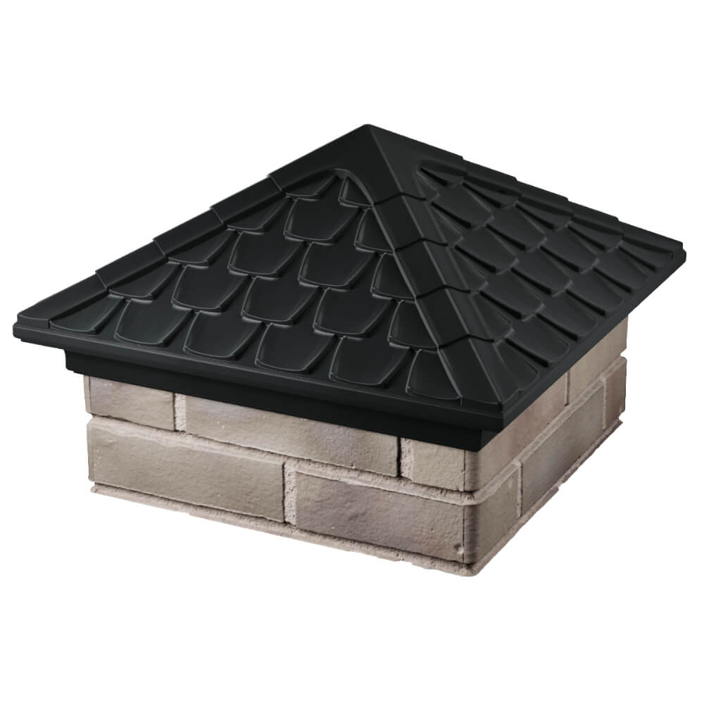 Колпак Zking Эльбрус Черный на столб 1.5х1.5 кирпича (385х385мм) в Норильске фото