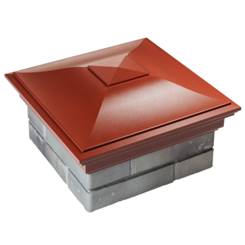 Колпак Zking Монблан Красный на столб 1.5х1.5 кирпича (385х385мм) в Норильске фото