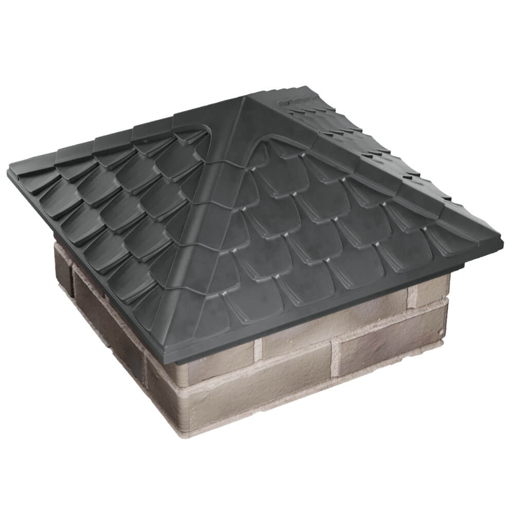 Колпак Zking Эльбрус Серый на столб 1.5х1.5 кирпича (385х385мм) в Норильске фото