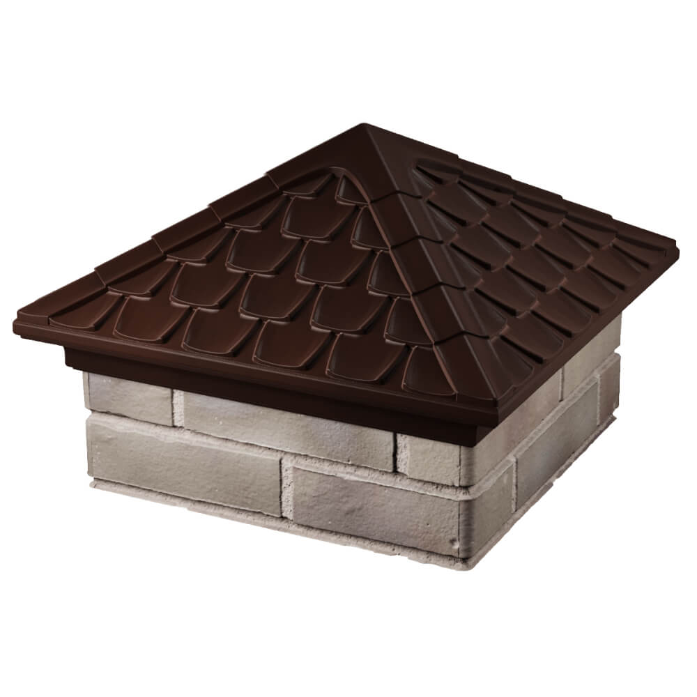 Колпак Zking Эльбрус Коричневый на столб 1.5х1.5 кирпича (385х385мм) в Норильске фото