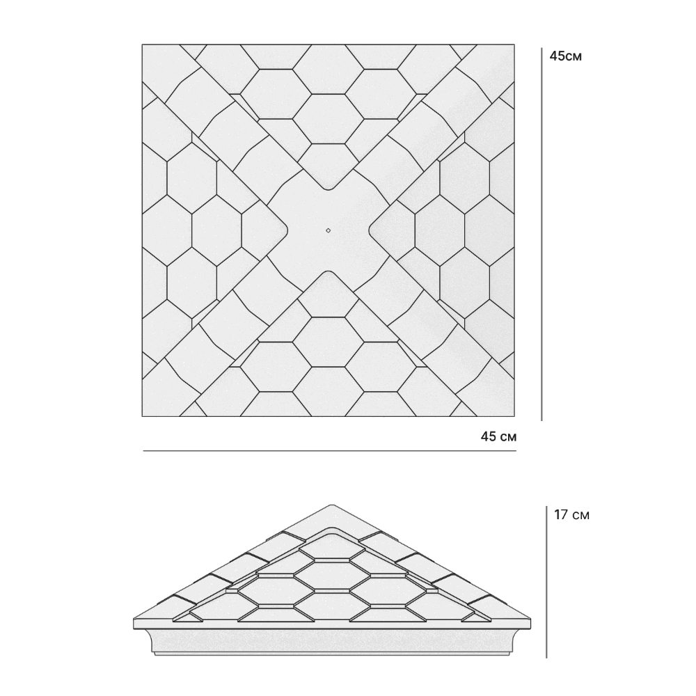 Колпак Zking Эверест Черный на столб 1.5х1.5 кирпича (390х390мм) в Норильске фото