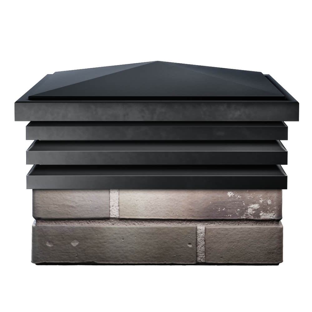 Колпак Zking Бона ХайТек Черный на столб 1.5х1.5 кирпича (385х385мм) Норильск фото