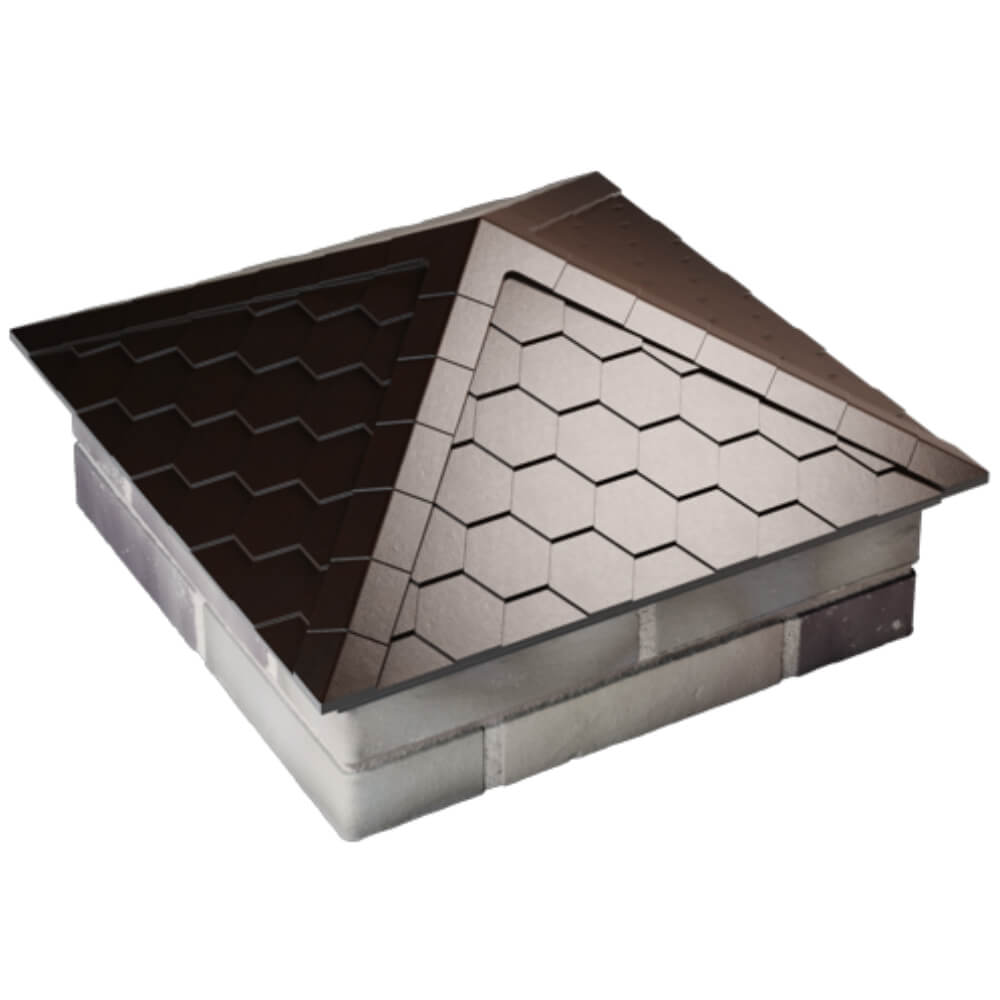 Колпак Zking Эверест Коричневый на столб 2х2 кирпича (535х535мм) Норильск фото