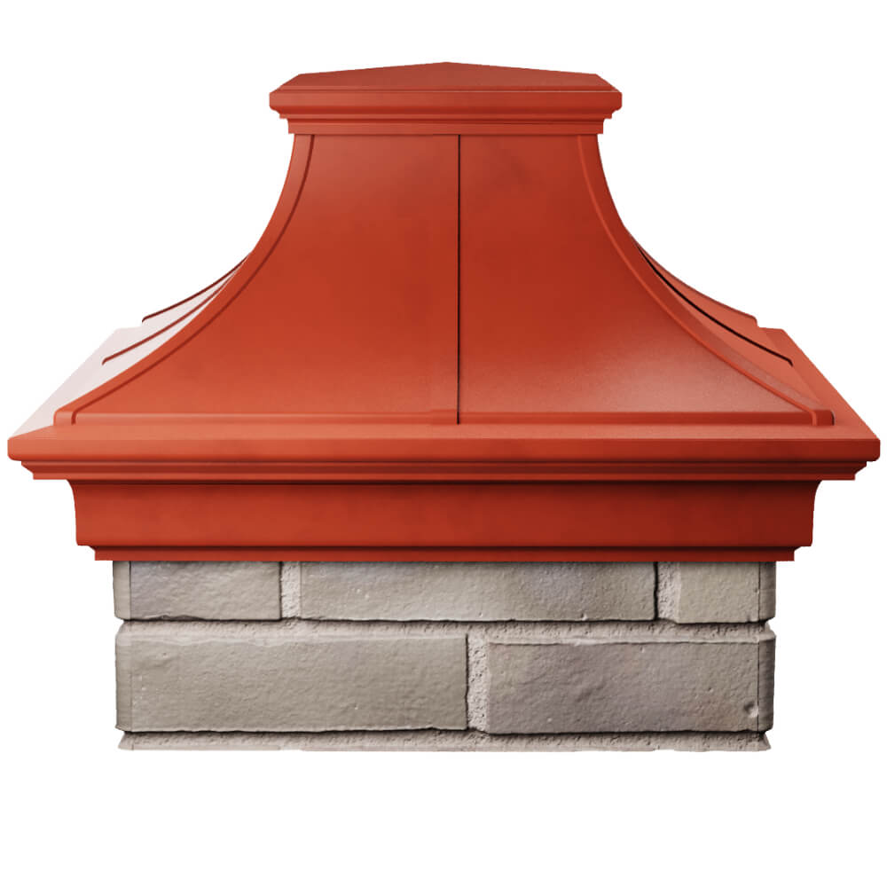 Колпак Zking Монблан Премиум Красный на столб 1.5х1.5 кирпича (385х385мм) Норильск фото