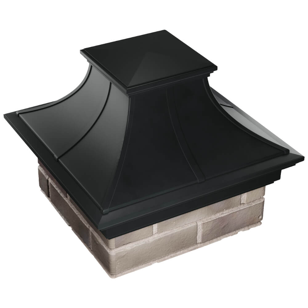 Колпак Zking Монблан Премиум Черный на столб 1.5х1.5 кирпича (385х385мм) в Норильске фото