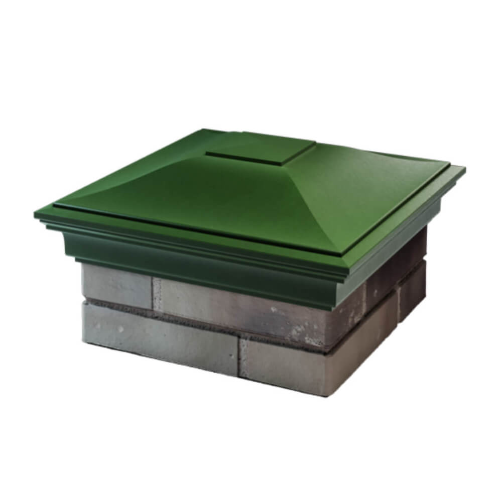 Колпак Zking Монблан Зеленый на столб 1.5х1.5 еврокирпича 0.7НФ (355х355мм) в Норильске фото