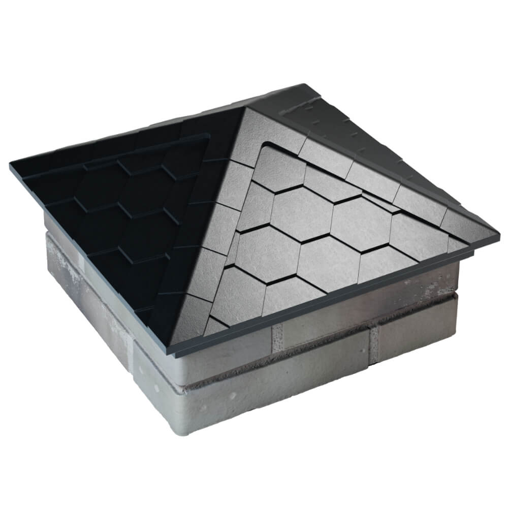 Колпак Zking Эверест Черный на столб 1.5х1.5 кирпича (390х390мм) в Норильске фото