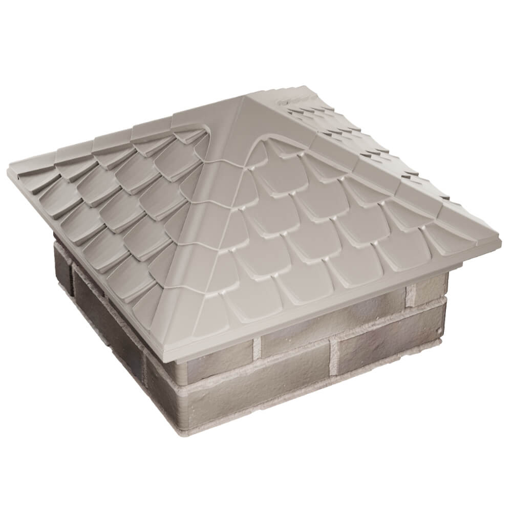 Колпак Zking Эльбрус Бежевый на столб 1.5х1.5 кирпича (385х385мм) в Норильске фото