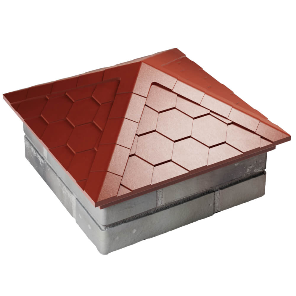 Колпак Zking Эверест Красный на столб 1.5х1.5 кирпича (390х390мм) в Норильске фото