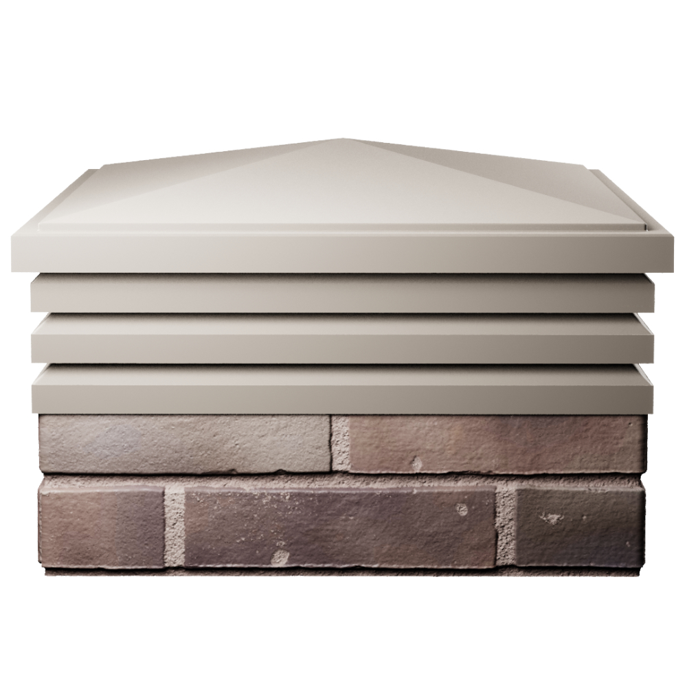 Колпак Zking Бона ХайТек Бежевый на столб 2х2 кирпича (513х513мм) Норильск фото