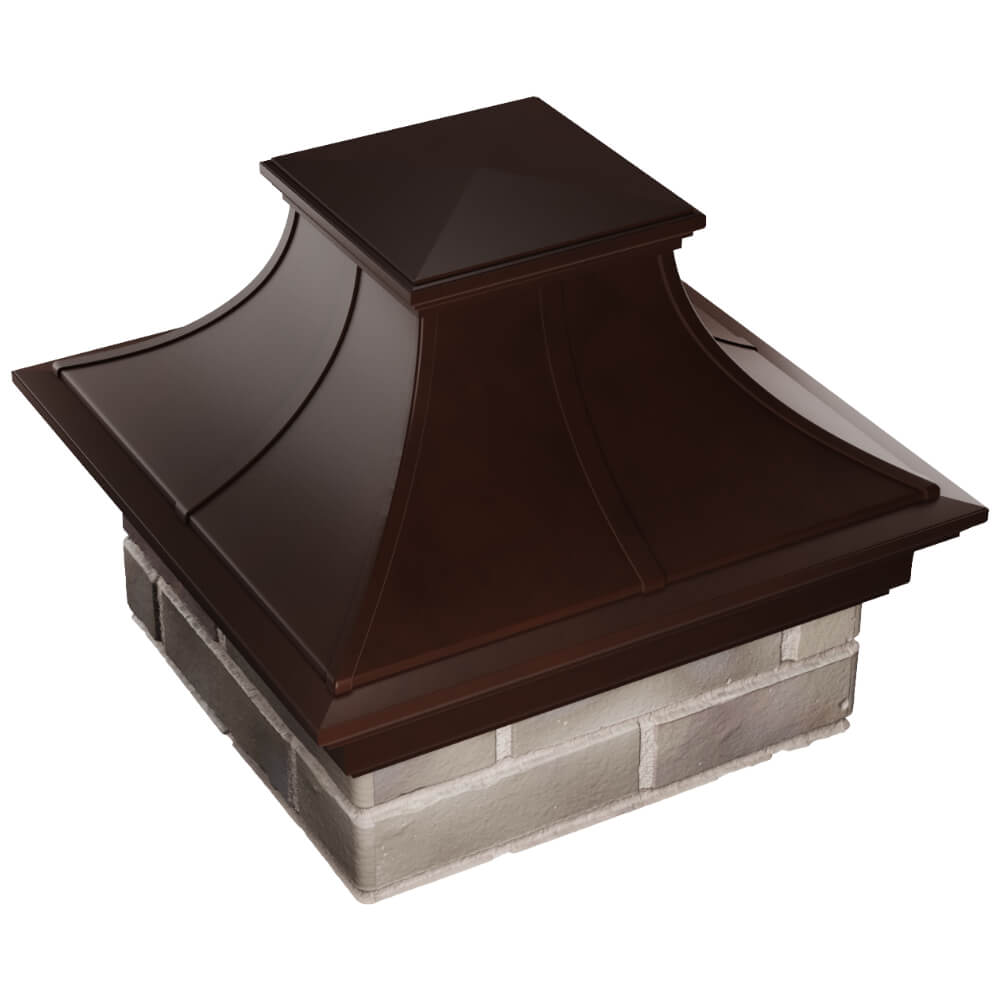 Колпак Zking Монблан Премиум Коричневый на столб 1.5х1.5 кирпича (385х385мм) в Норильске фото