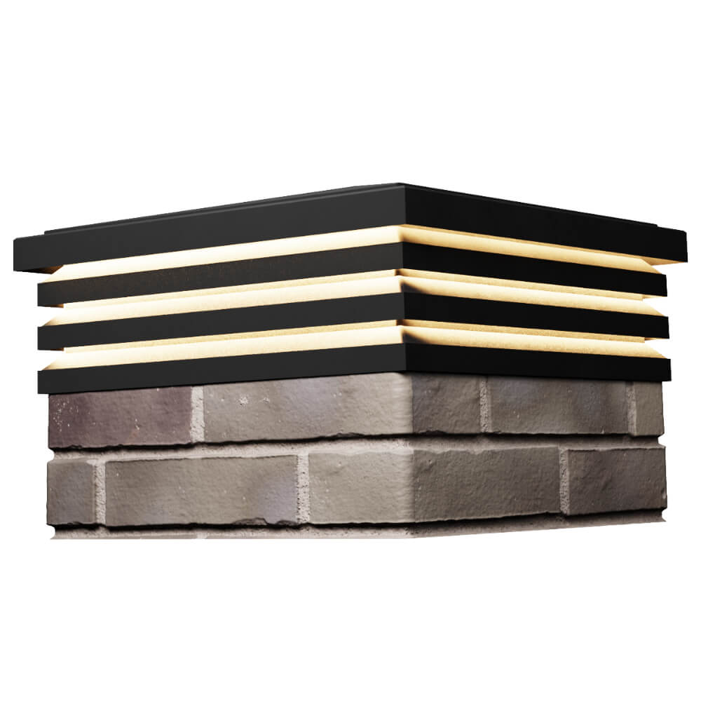 Колпак Zking Бона ХайТек Черный на столб 1.5х1.5 кирпича (385х385мм) с подсветкой в Норильске фото