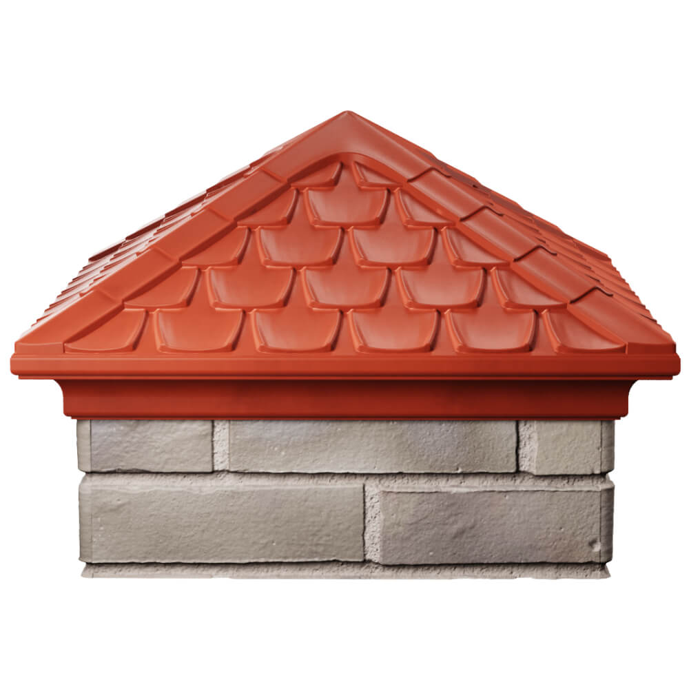 Колпак Zking Эльбрус Красный на столб 1.5х1.5 кирпича (385х385мм) Норильск фото