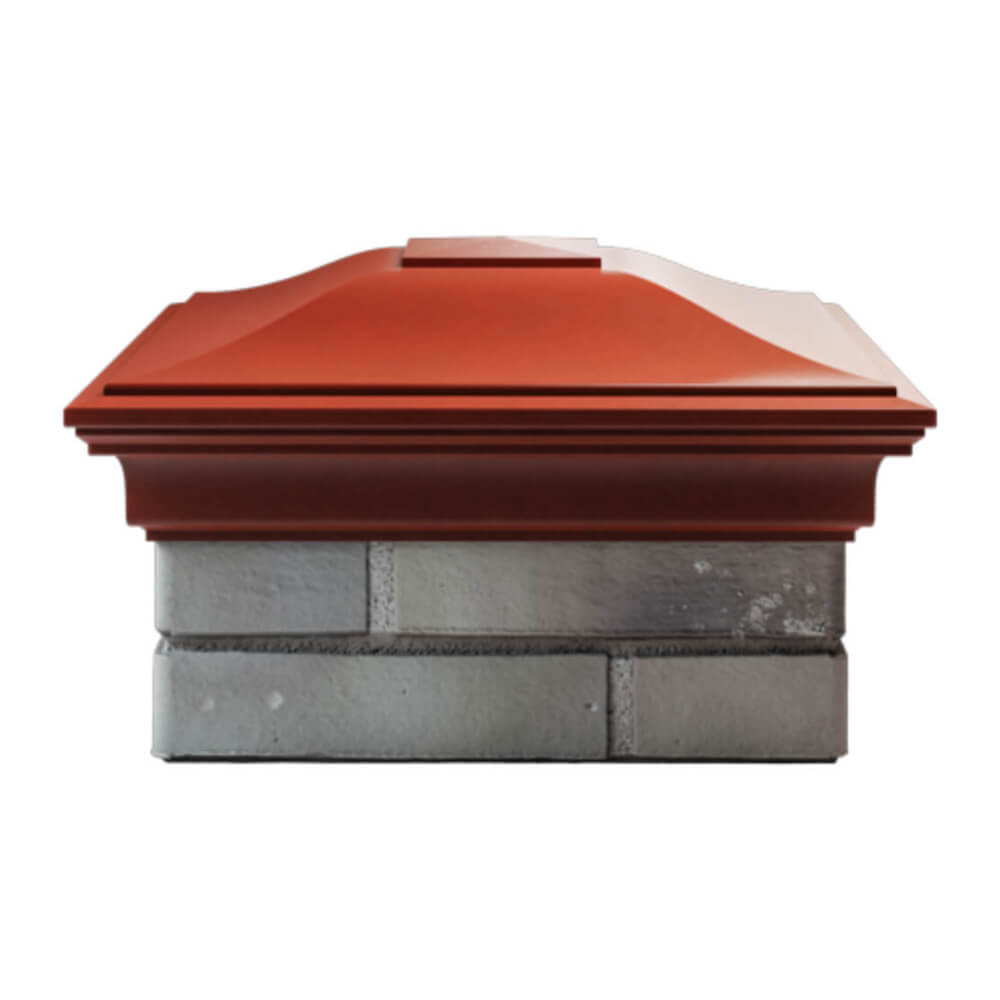 Колпак Zking Монблан Красный на столб 1.5х1.5 еврокирпича 0.7НФ (355х355мм) Норильск фото