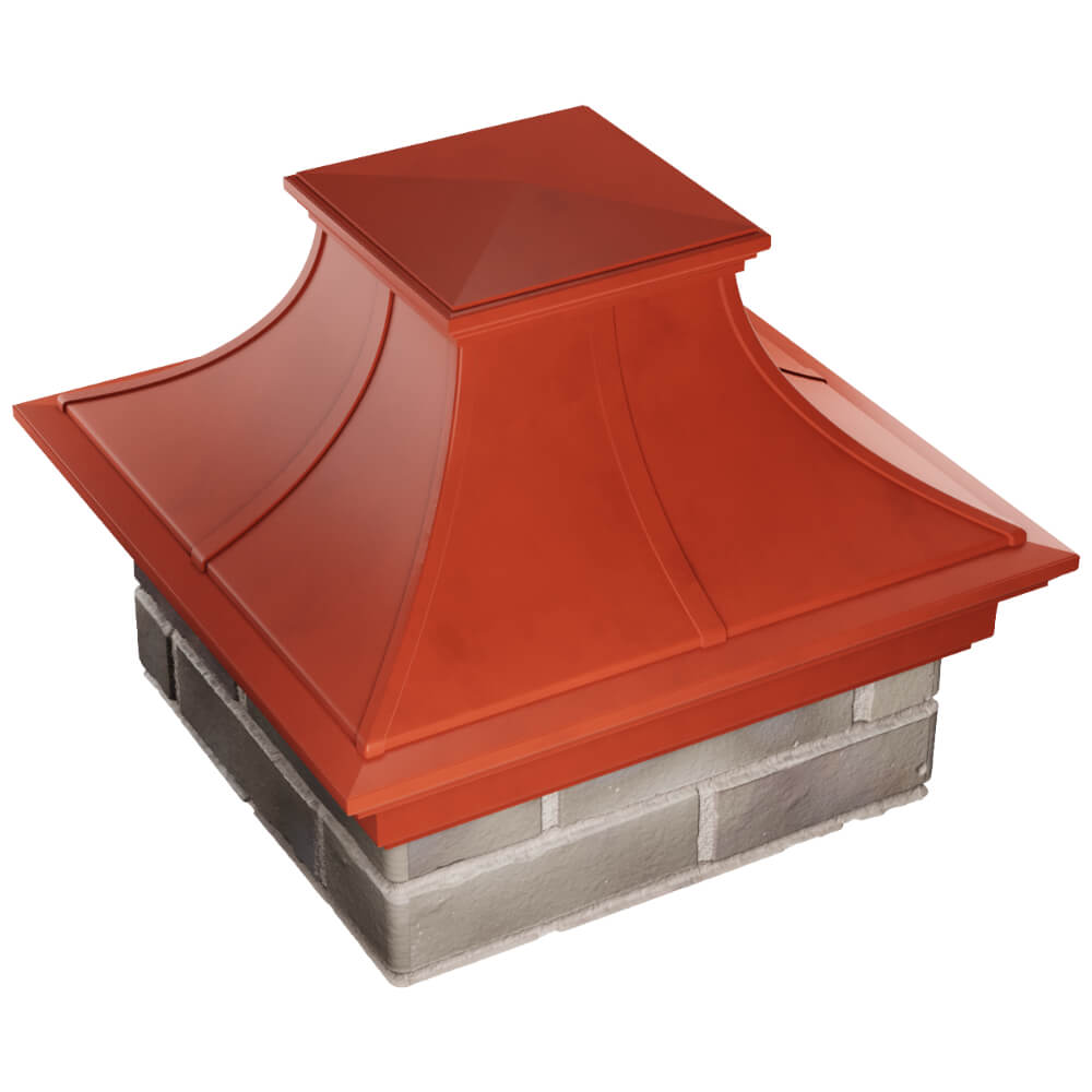 Колпак Zking Монблан Премиум Красный на столб 1.5х1.5 кирпича (385х385мм) в Норильске фото