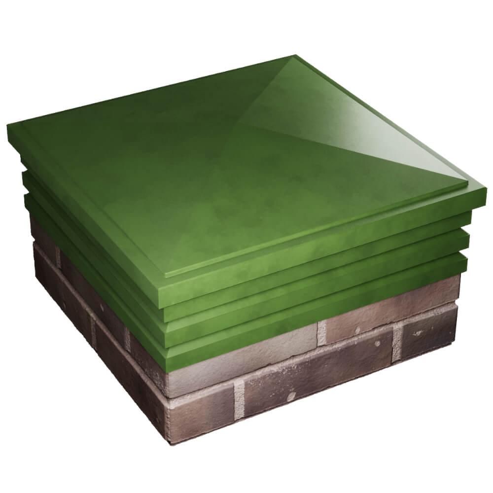 Колпак Zking Бона ХайТек Зеленый на столб 2х2 кирпича (513х513мм) в Норильске фото