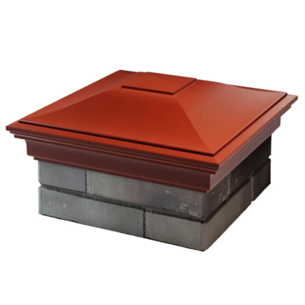 Колпак Zking Монблан Красный на столб 1.5х1.5 кирпича (385х385мм) в Норильске фото