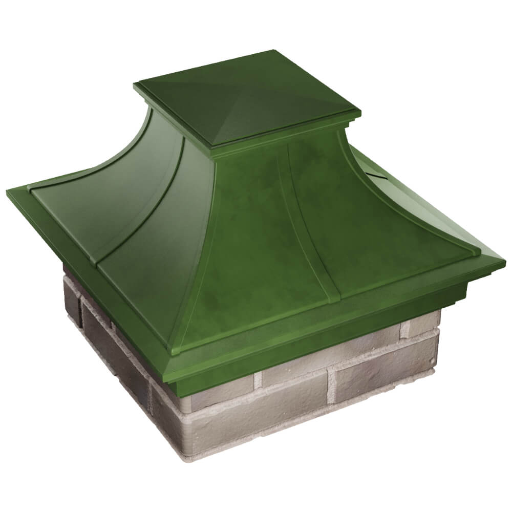 Колпак Zking Монблан Премиум Зеленый на столб 1.5х1.5 кирпича (385х385мм) в Норильске фото