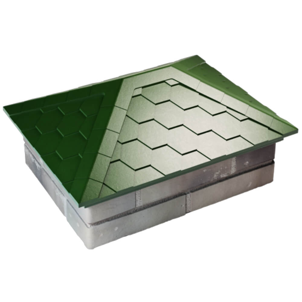 Колпак Zking Эверест Зеленый на столб 2х1.5 кирпича (520х390мм) Норильск фото