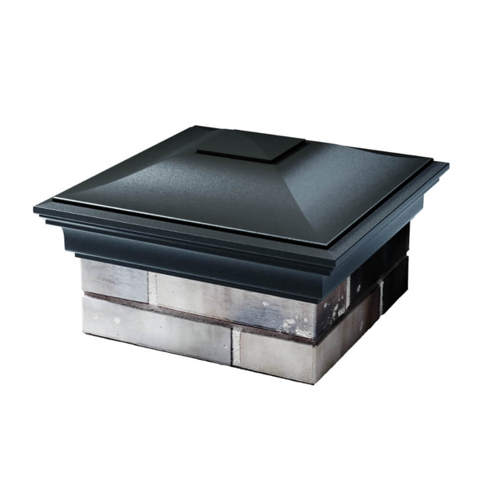 Колпак Zking Монблан Черный на столб 1.5х1.5 еврокирпича 0.7НФ (355х355мм) в Норильске фото