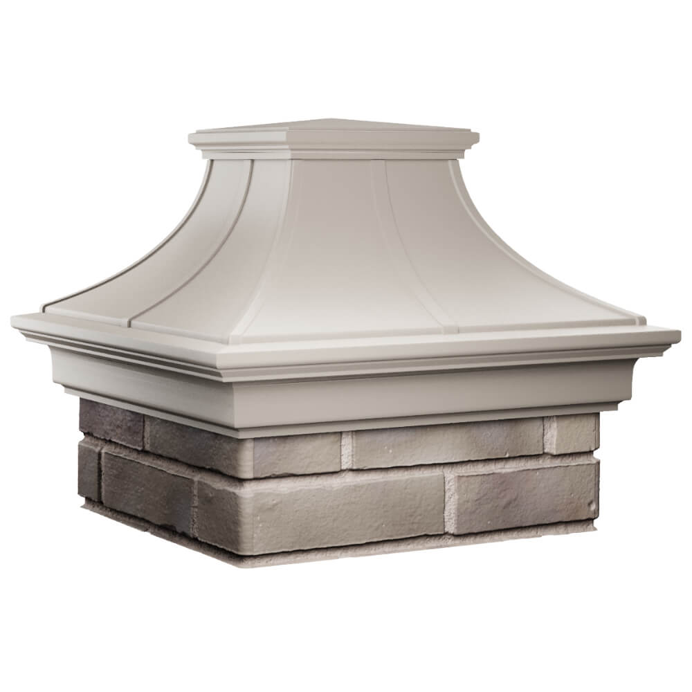 Колпак Zking Монблан Премиум Бежевый на столб 1.5х1.5 кирпича (385х385мм) в Норильске фото