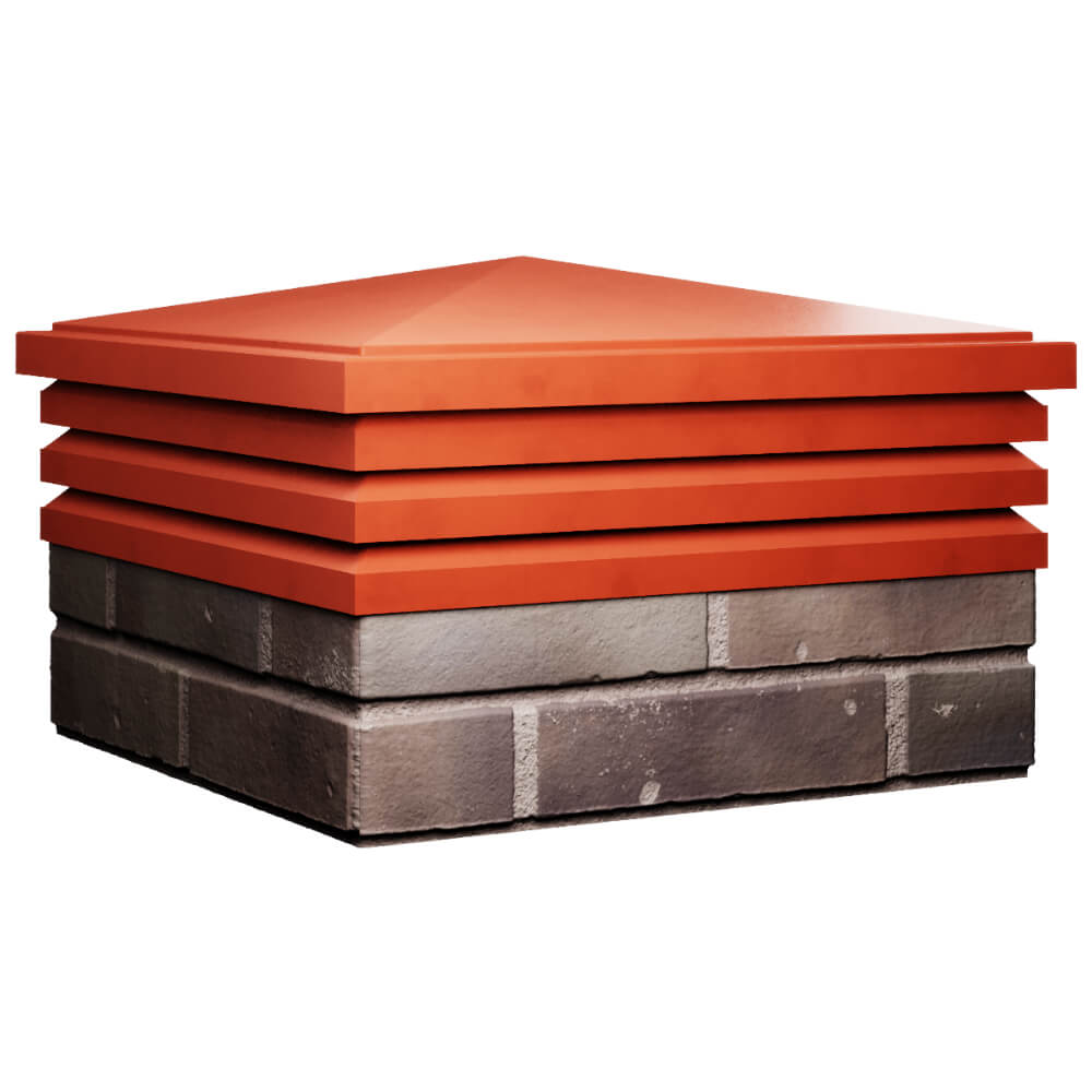 Колпак Zking Бона ХайТек Красный на столб 2х2 кирпича (513х513мм) в Норильске фото