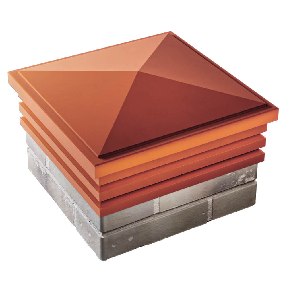 Колпак Zking Бона ХайТек Красный на столб 1.5х1.5 кирпича (385х385мм) в Норильске фото