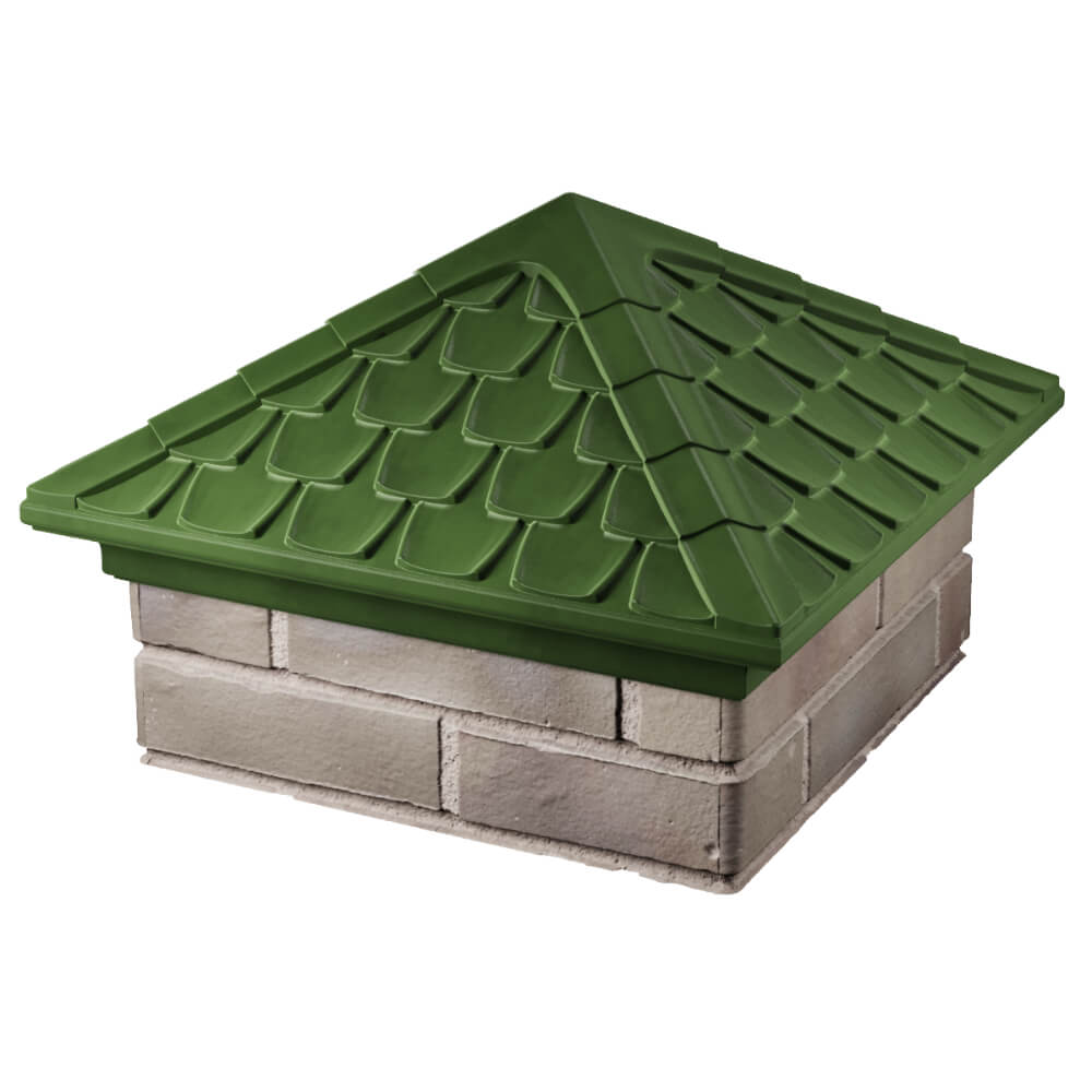 Колпак Zking Эльбрус Зеленый на столб 1.5х1.5 кирпича (385х385мм) в Норильске фото