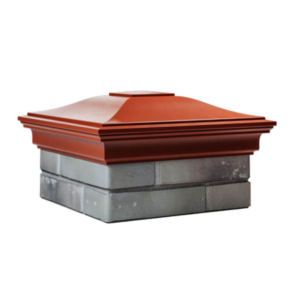 Колпак Zking Монблан Красный на столб 1.5х1.5 еврокирпича 0.7НФ (355х355мм) в Норильске фото