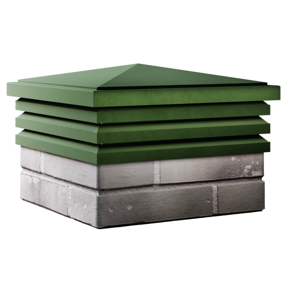 Колпак Zking Бона ХайТек Зеленый на столб 1.5х1.5 кирпича (385х385мм) в Норильске фото