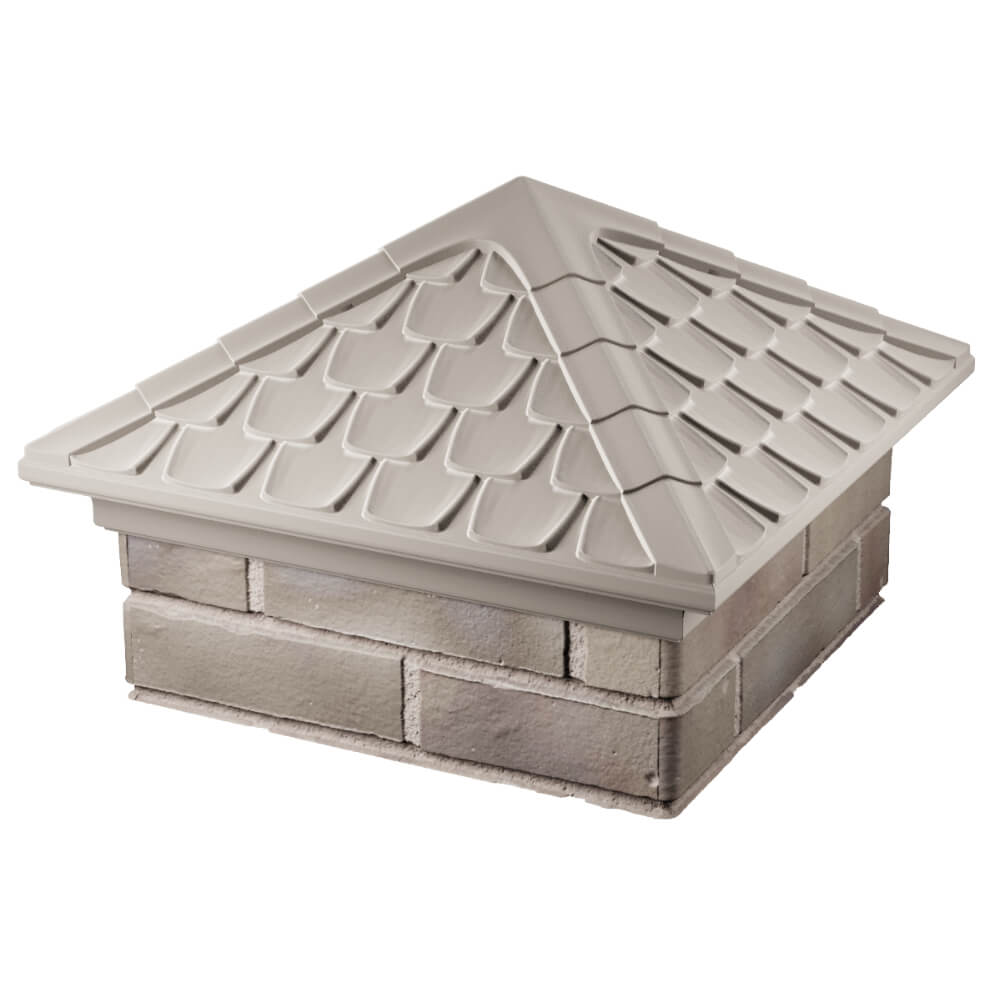 Колпак Zking Эльбрус Бежевый на столб 1.5х1.5 кирпича (385х385мм) в Норильске фото