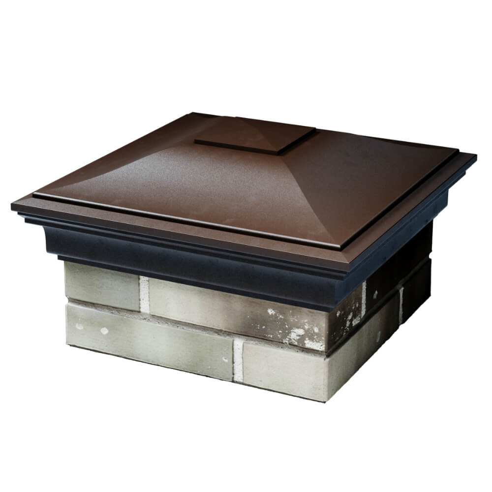 Колпак Zking Монблан Коричневый на столб 1.5х1.5 кирпича (385х385мм) в Норильске фото